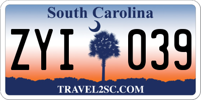 SC license plate ZYI039