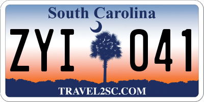 SC license plate ZYI041