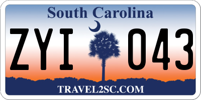 SC license plate ZYI043