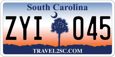 SC license plate ZYI045