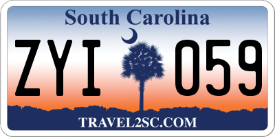 SC license plate ZYI059