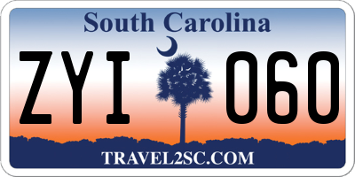 SC license plate ZYI060
