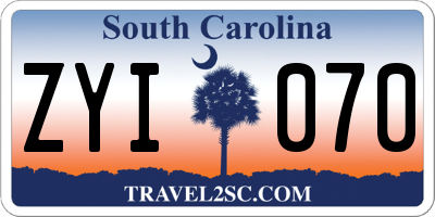 SC license plate ZYI070