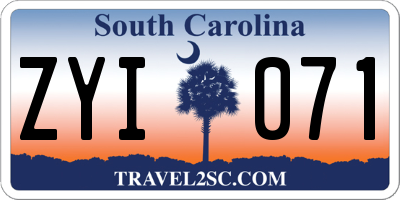 SC license plate ZYI071