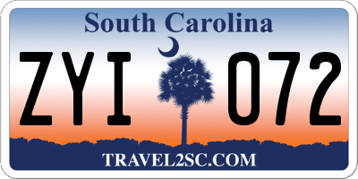 SC license plate ZYI072