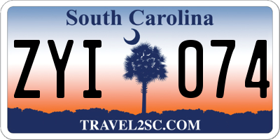 SC license plate ZYI074