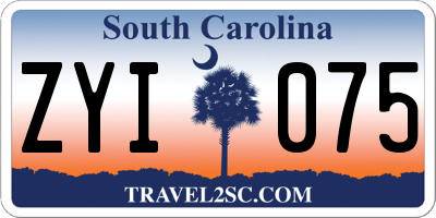 SC license plate ZYI075