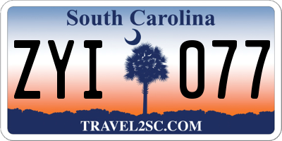 SC license plate ZYI077