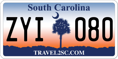 SC license plate ZYI080