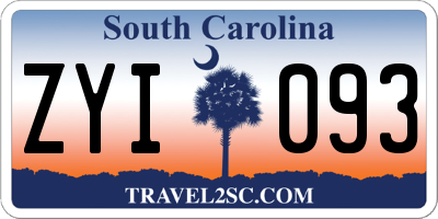 SC license plate ZYI093