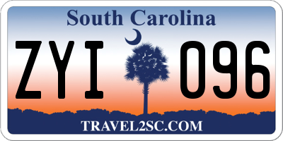 SC license plate ZYI096