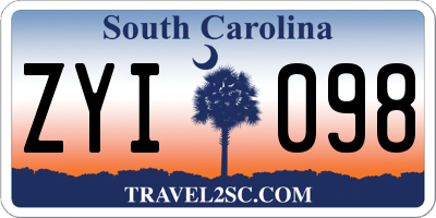 SC license plate ZYI098