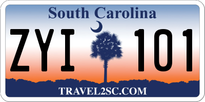 SC license plate ZYI101