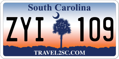 SC license plate ZYI109