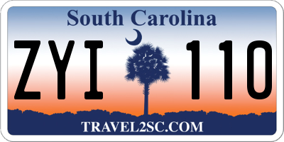 SC license plate ZYI110
