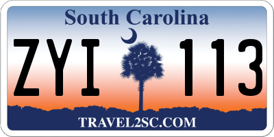 SC license plate ZYI113