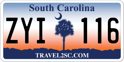 SC license plate ZYI116