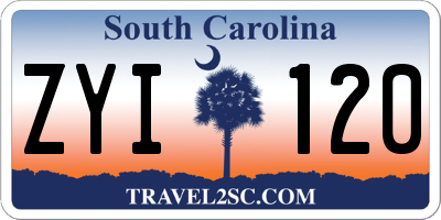 SC license plate ZYI120