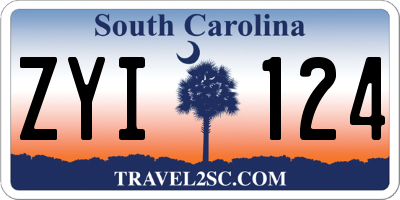 SC license plate ZYI124