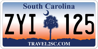 SC license plate ZYI125