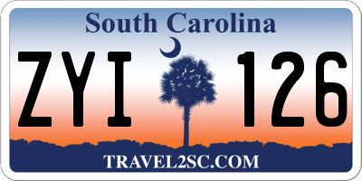 SC license plate ZYI126