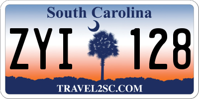 SC license plate ZYI128