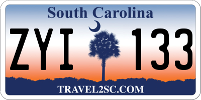 SC license plate ZYI133