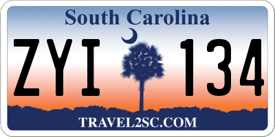 SC license plate ZYI134