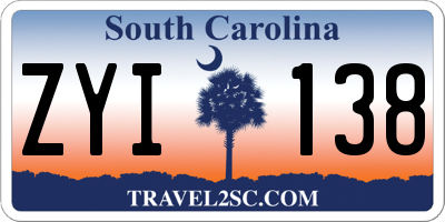 SC license plate ZYI138