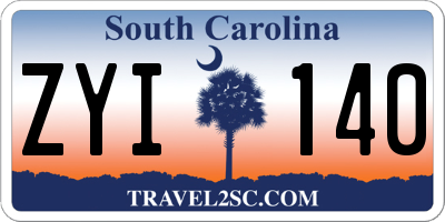 SC license plate ZYI140