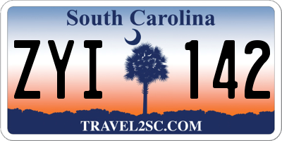 SC license plate ZYI142