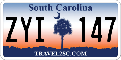 SC license plate ZYI147