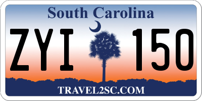 SC license plate ZYI150