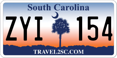 SC license plate ZYI154