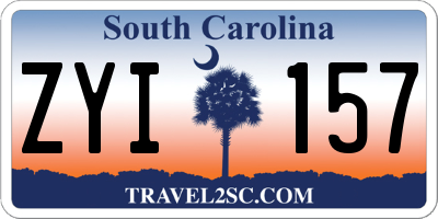 SC license plate ZYI157