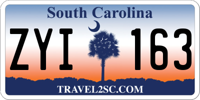 SC license plate ZYI163