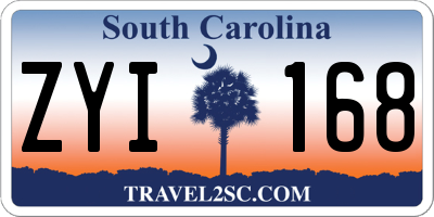 SC license plate ZYI168