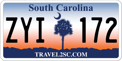 SC license plate ZYI172