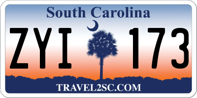 SC license plate ZYI173