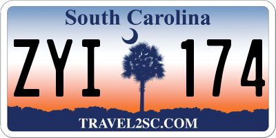 SC license plate ZYI174