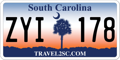 SC license plate ZYI178