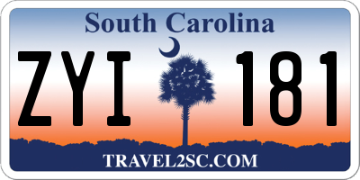 SC license plate ZYI181