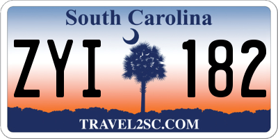 SC license plate ZYI182