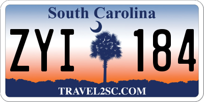 SC license plate ZYI184