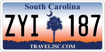 SC license plate ZYI187