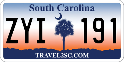 SC license plate ZYI191