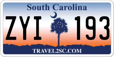 SC license plate ZYI193
