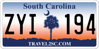 SC license plate ZYI194