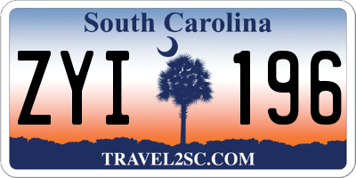 SC license plate ZYI196