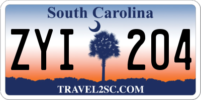 SC license plate ZYI204